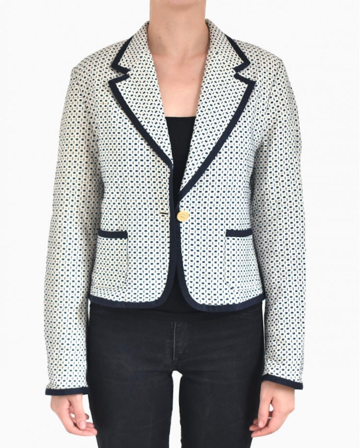 MAXMARA WEEKEND LINEN COTTON WOVEN BLAZER 100 SZ 8
