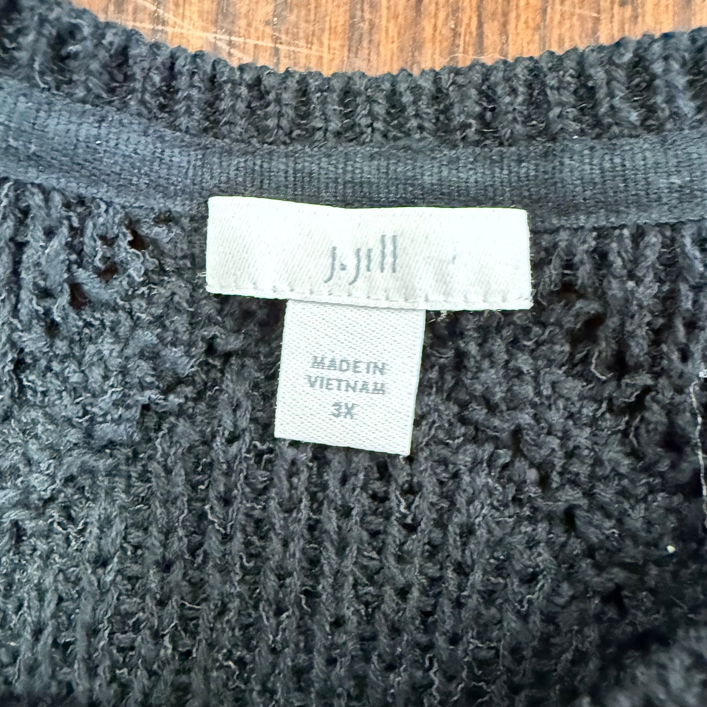 J JILL BLACK CAP SLEEVE SWEATER 100 3X