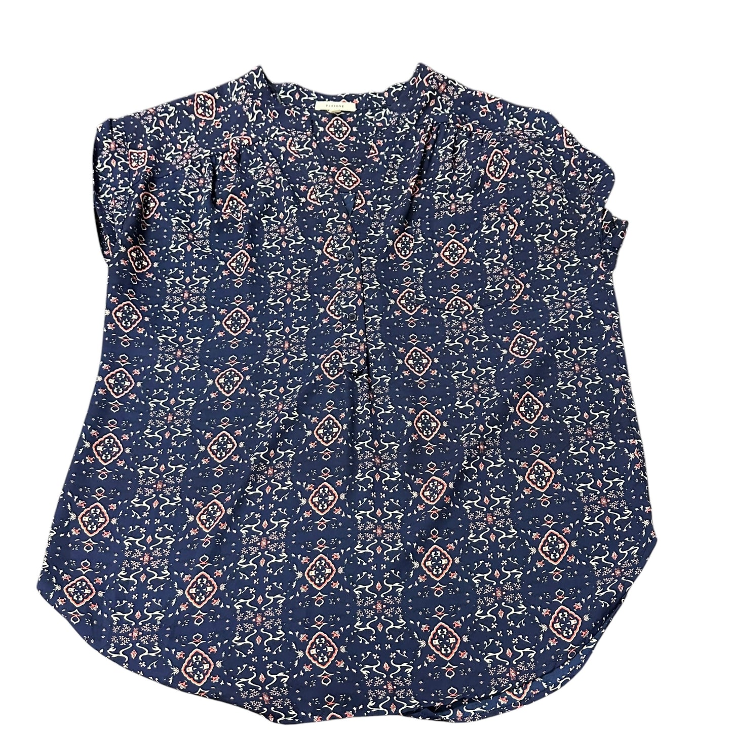PLEIONE NAVY FLORAL BLOUSE 262 LARGE