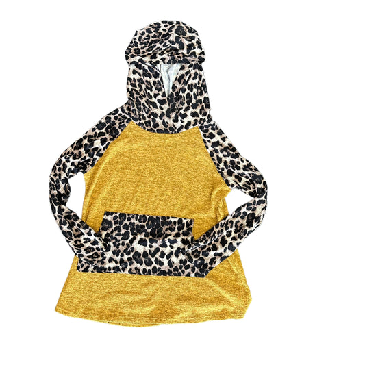 MUSTARD YELLOW ANIMAL PRINT HOODIE - XL - 125