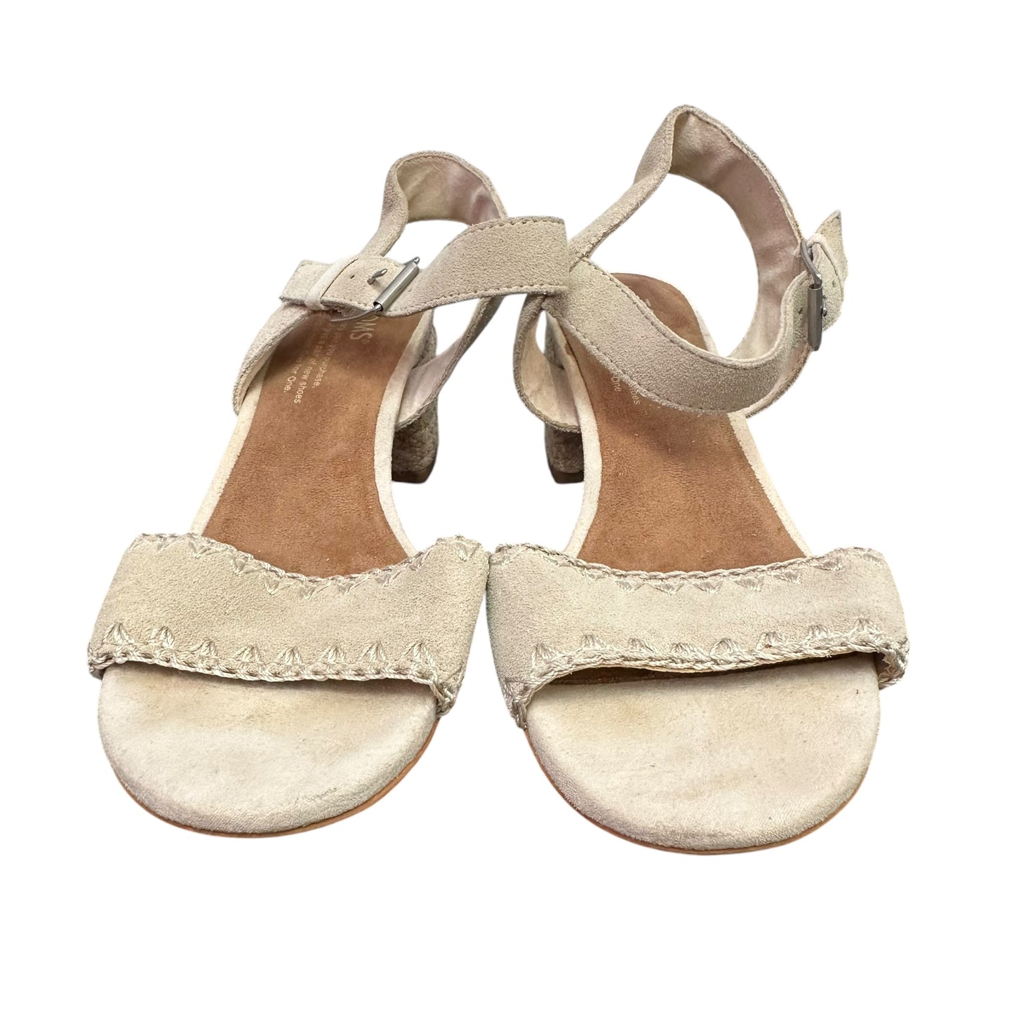 TOMS ROSA SANDAL BIRCH SUEDE JUTE HEEL 227 SZ 8