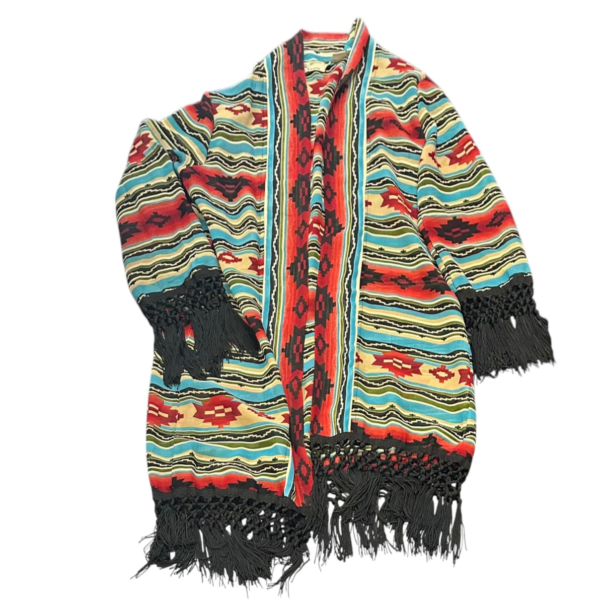 CINCO R RANCH SOUTHWESTERN SEMI SHEER KIMONO FRINGE 100 XL