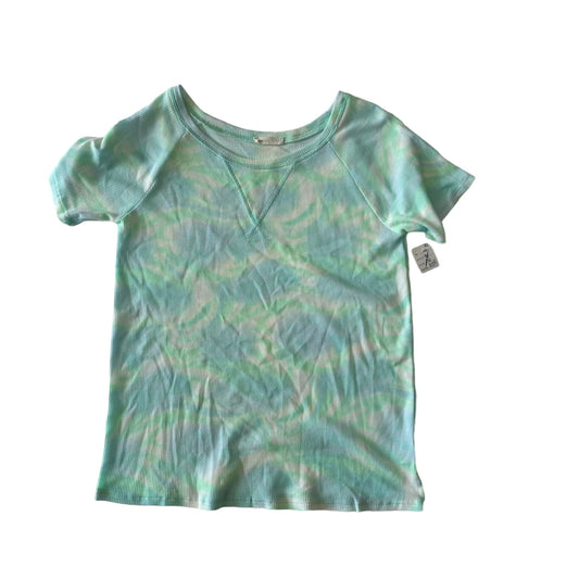 REB IN J - BLUE/GREEN TIE DYE WAFFLE KNIT TOP - SMALL - 44