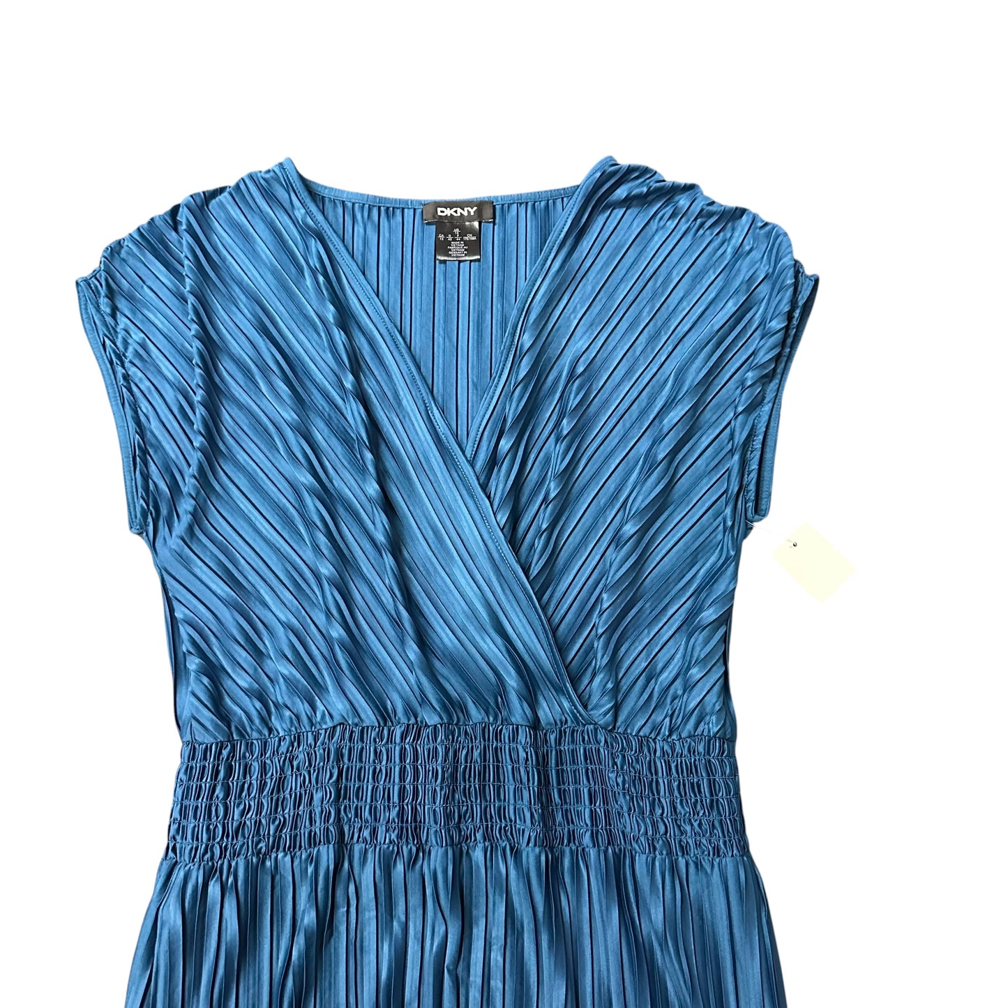 DKNY MIDNIGHT BLUE PLEATED MIDI DRESS 276 SZ 12