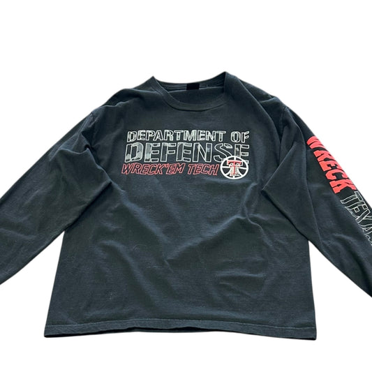 TEXAS TECH BLACK LONG SLEEVE MARK ADAMS 2022 233 LARGE