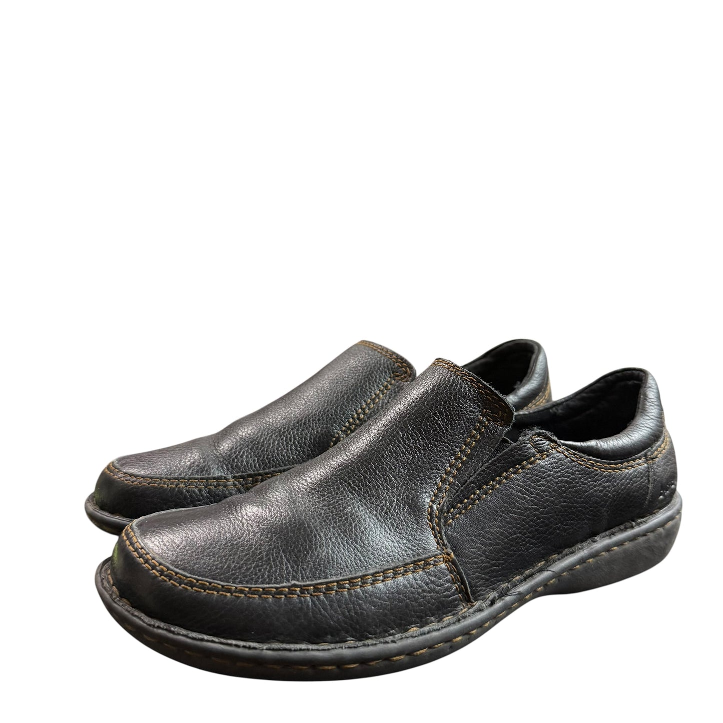 BOC BLACK LEATHER SLIP ON COMFORT SHOES 100 SZ 7.5