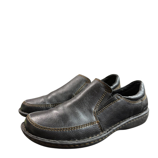 BOC BLACK LEATHER SLIP ON COMFORT SHOES 100 SZ 7.5