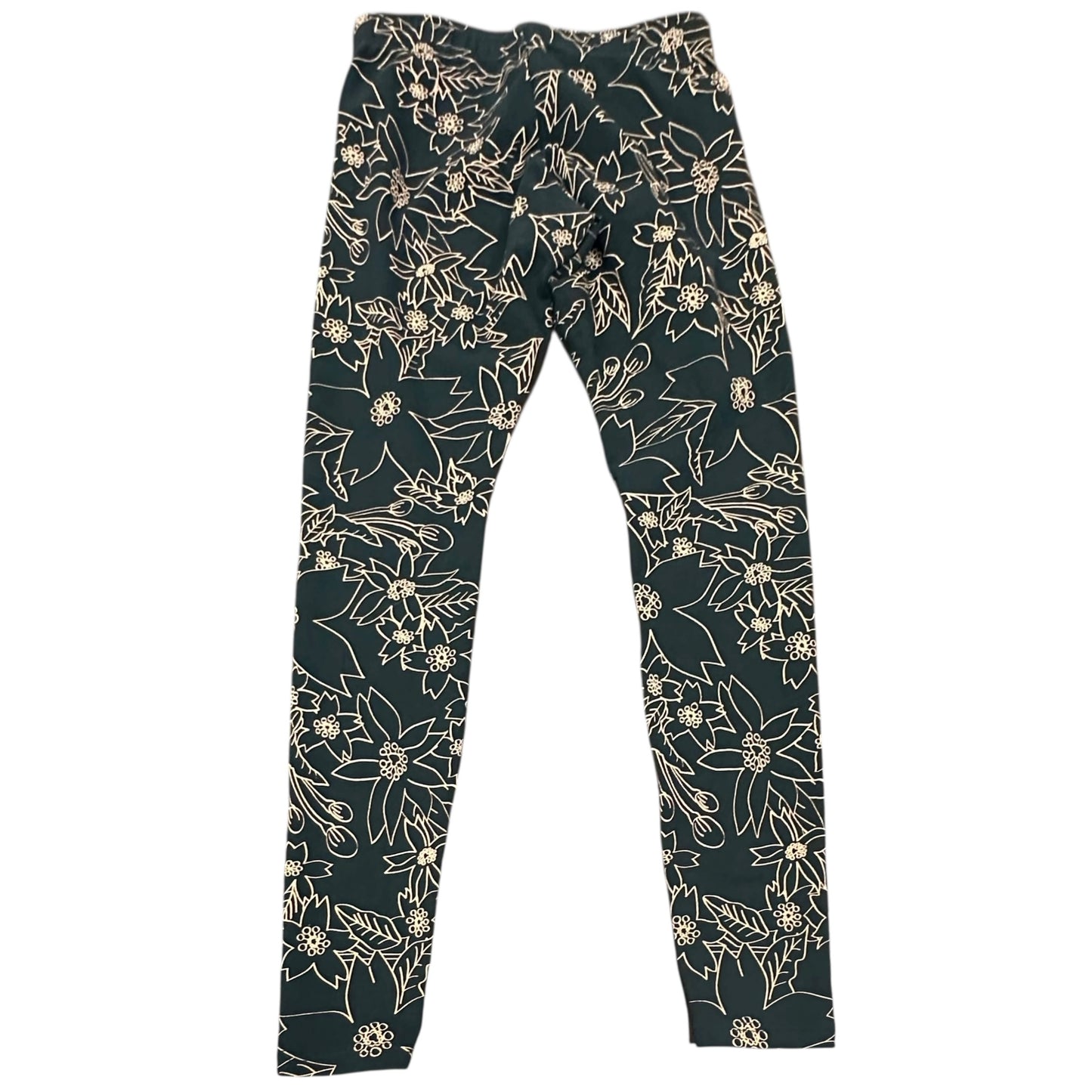 NIKE JUST DO IT BLACK TAN FLORAL LEGGINGS 100 MEDIUM
