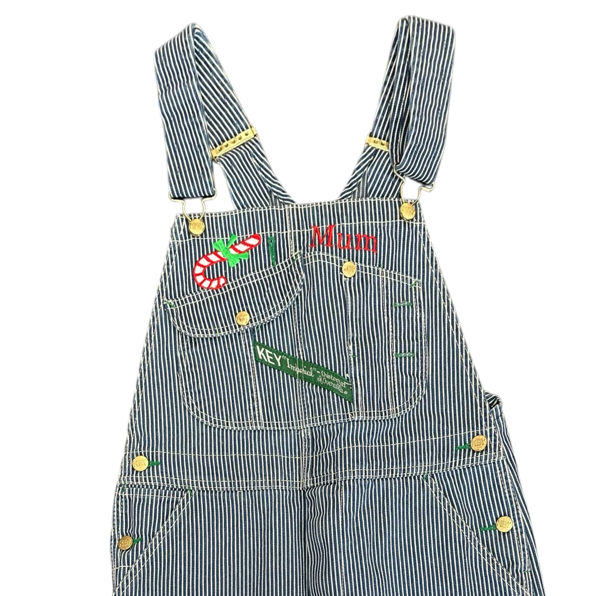 RAILROAD STRIPE HICKORY BIB OVERALLS BLUE WHITE 289 S/M
