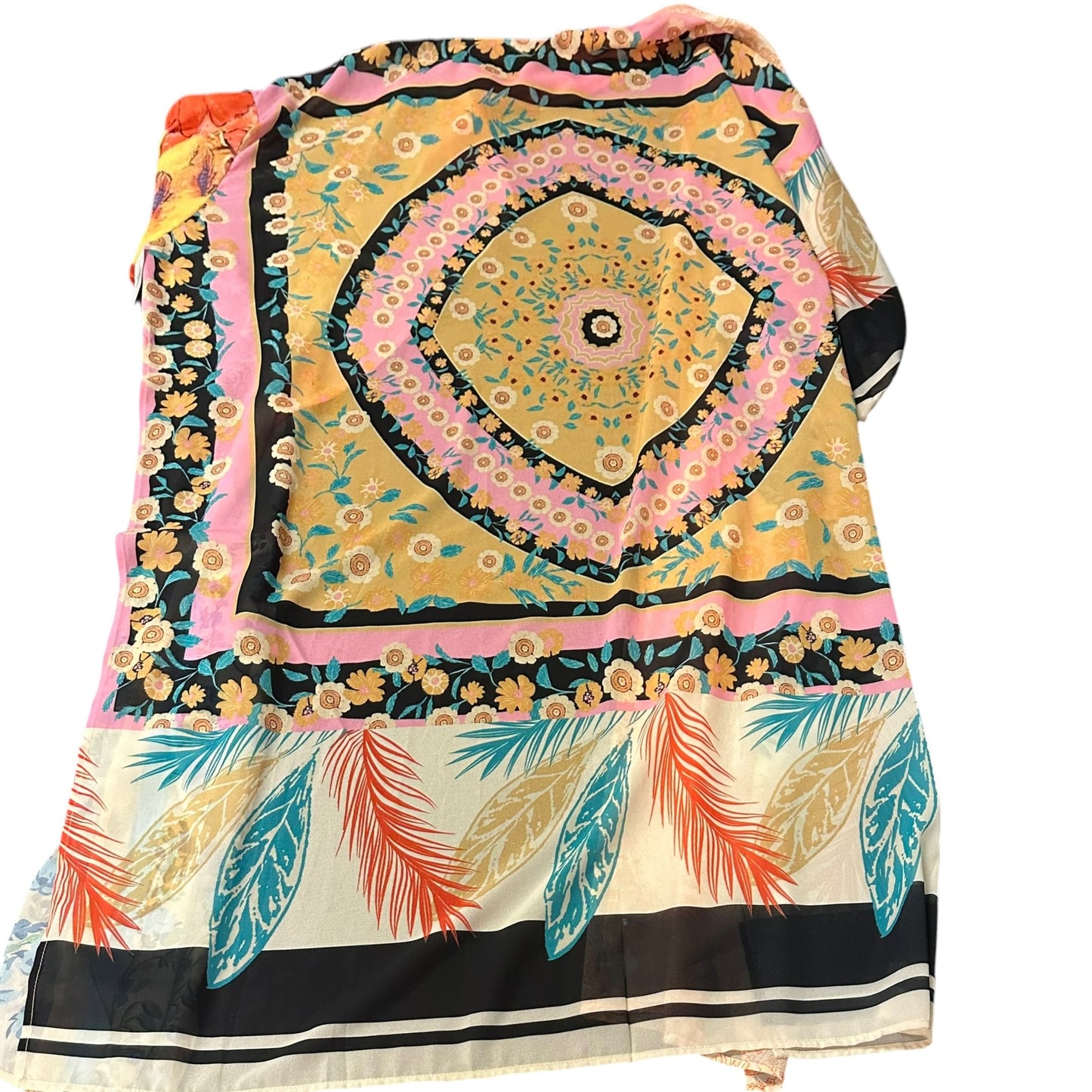 BEIGE COLORFUL KIMONO PUFF SLEEVES 282 OS