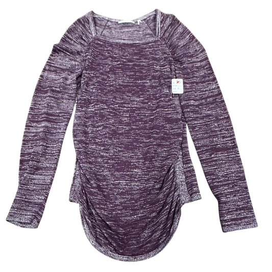 TAHARI PURPLE SILVER KNIT TOP 225 LARGE