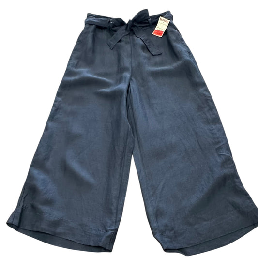 HALSTON NAVY BLUE WIDE LEG TROUSERS 8 NWT LARGE