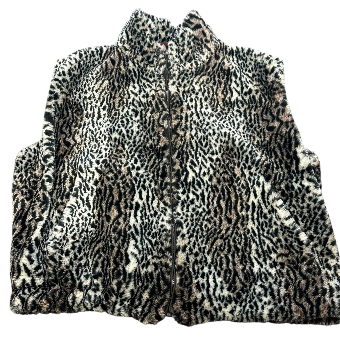 STYLE VI LTD ANIMAL PRINT FAUX FUR VEST 180 LARGE