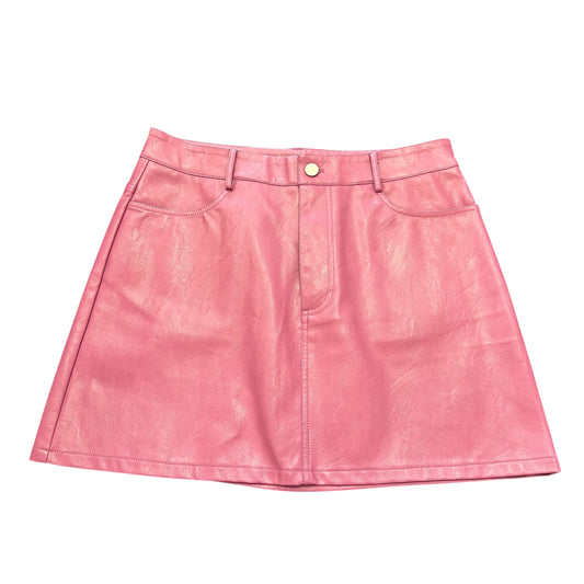MILLENIAL PINK FAUX LEATHER MINI SKIRT 278 MEDIUM