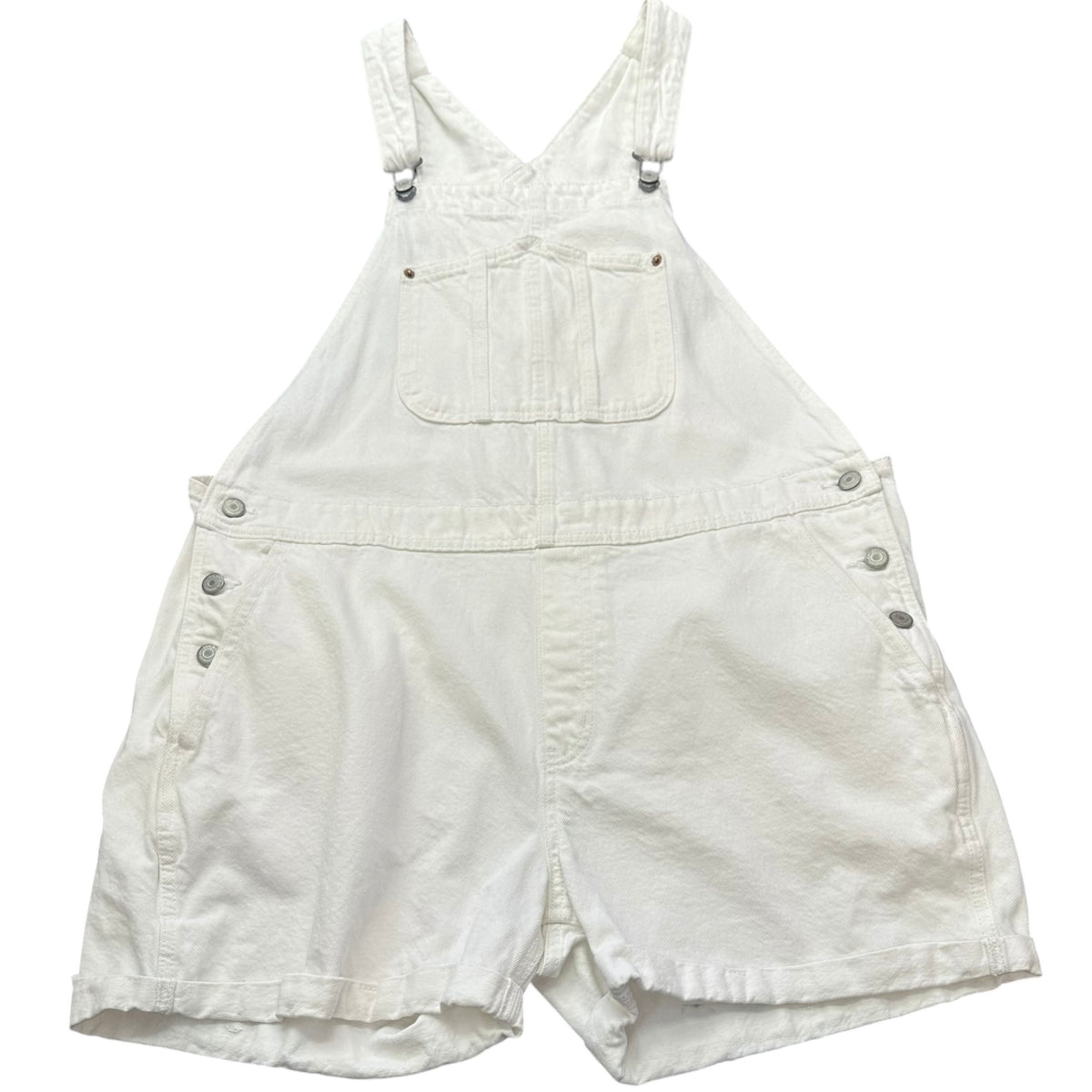 OLD NAVY WHITE DENIM OVERALLS SHORTALLS 100 XL