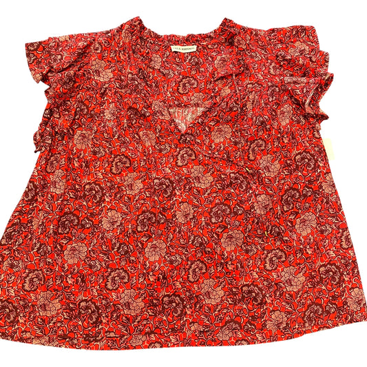 ULLA JOHNSON RED FLORAL BLOUSE 249 SZ 10/M