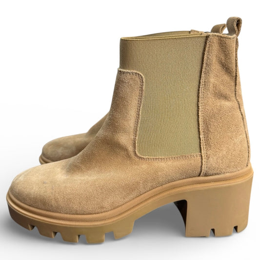 ANTONIO DE FARIA LUG SOLE CHELSEA BOOTS BEIGE SUEDE 100 SZ 9