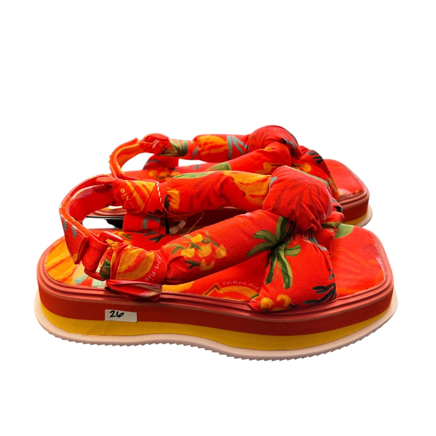 FARM RIO RED FRUIT SANDALS NWB 26 SZ 10