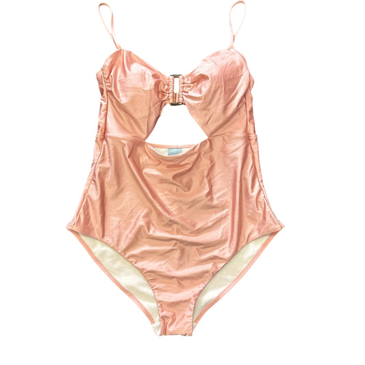 SHADE & SHORE METALLIC PINK ONE PIECE SWIMSUIT 269 XL