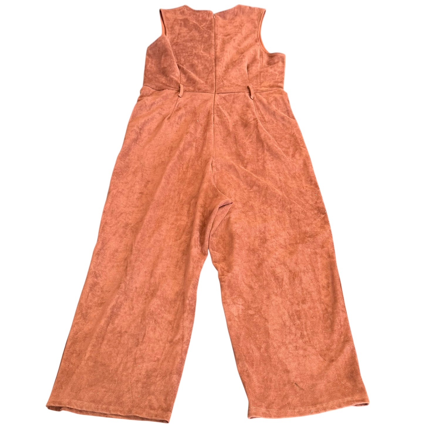 ANTHROPOLOGIE FAUX SUEDE BROWN JUMPSUIT 100 LARGE