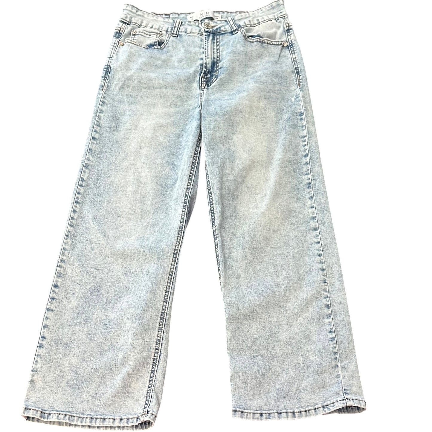 NEW MAX ACID WASH WIDE LEG BLUE JEANS 239 SZ 6