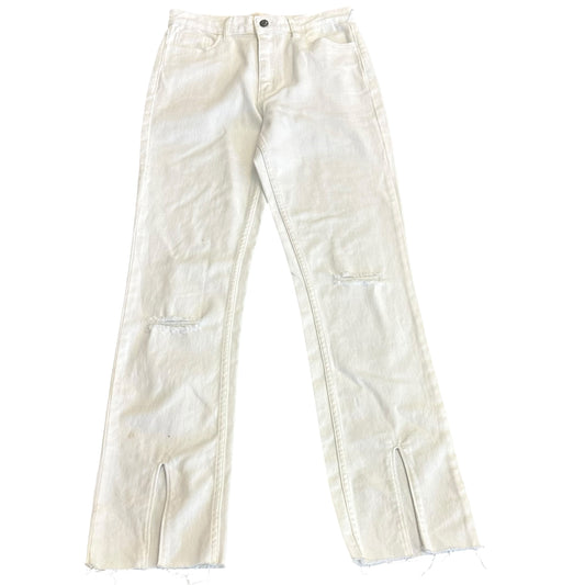 GB WHITE DENIM JEANS STRAIGHT LEG FRONT SLIT NWT 251 SZ 5
