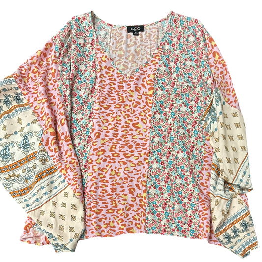 GIGIO ANIMAL PRINT FLORAL BLOUSE 279 MEDIUM