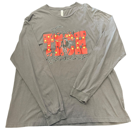 TEXAS TECH RAIDERS GRAY LONG SLEEVE TSHIRT 100 3X