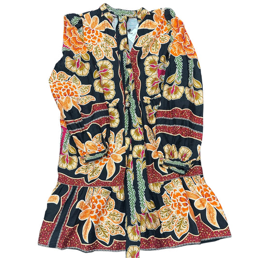GIGIO BLACK FLORAL DRESS LONG SLEEVE NWT 100 SMALL