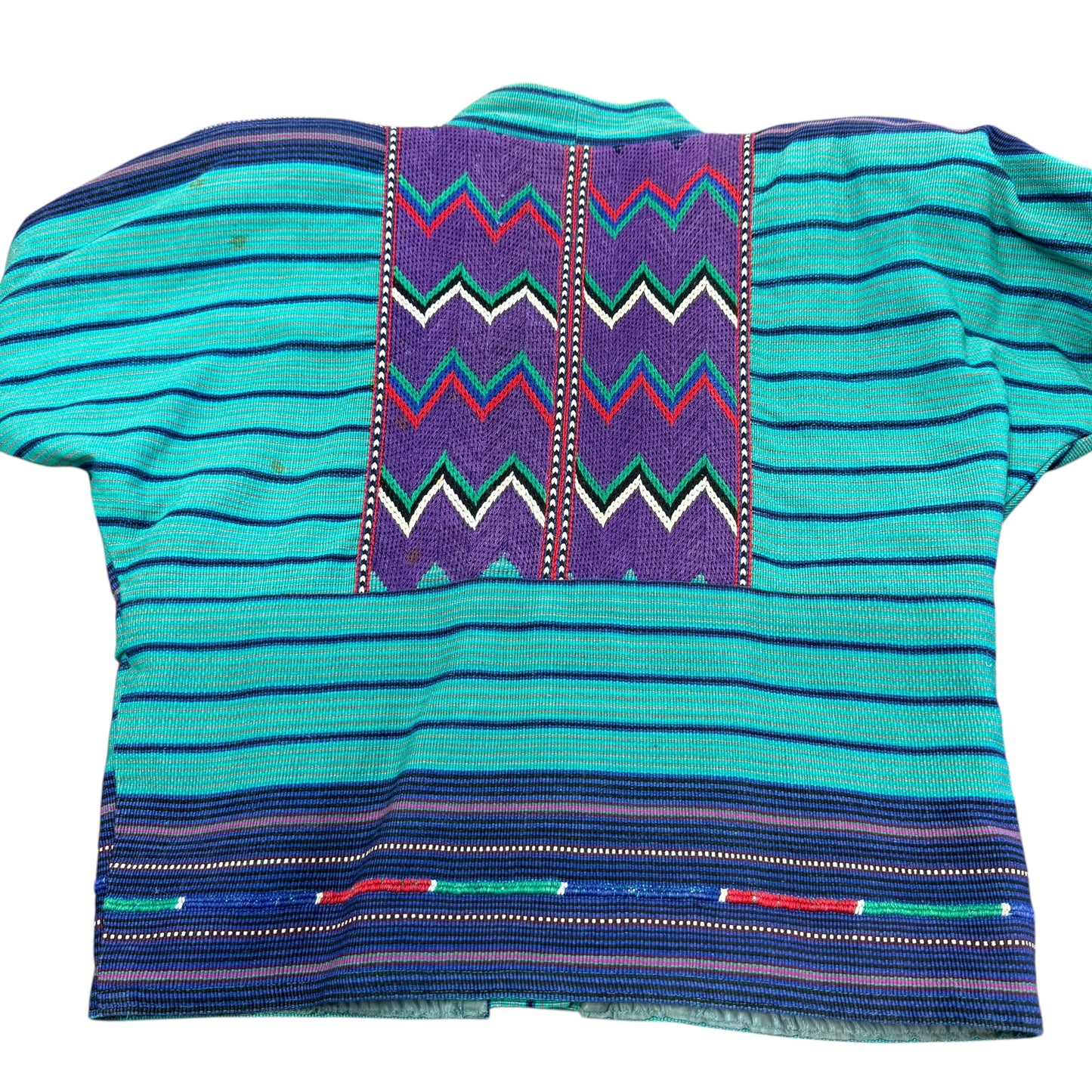 GUATEMALEN VINTAGE HANDMADE JACKET STRIPED EMBROIDERED 100 MEDIUM
