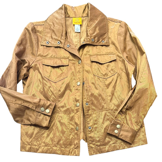 RUBY RD BROWN LIGHT WEIGHT BUTTON UP JACKET 100 MEDIUM