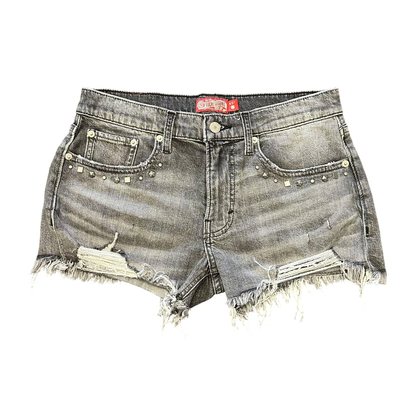 LUCKY BRAND BLACK DENIM STUDDED SHORTS 251 SZ 4
