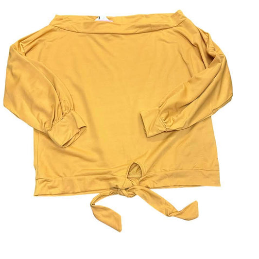 ANDTHEWHY MUSTARD YELLOW OFF SHOULDER WAIST TIE TOP NWOT 296 SMALL