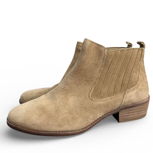 GIANNI BINI STACKED HEEL CHELSEA LEATHER BOOTS 100 9M