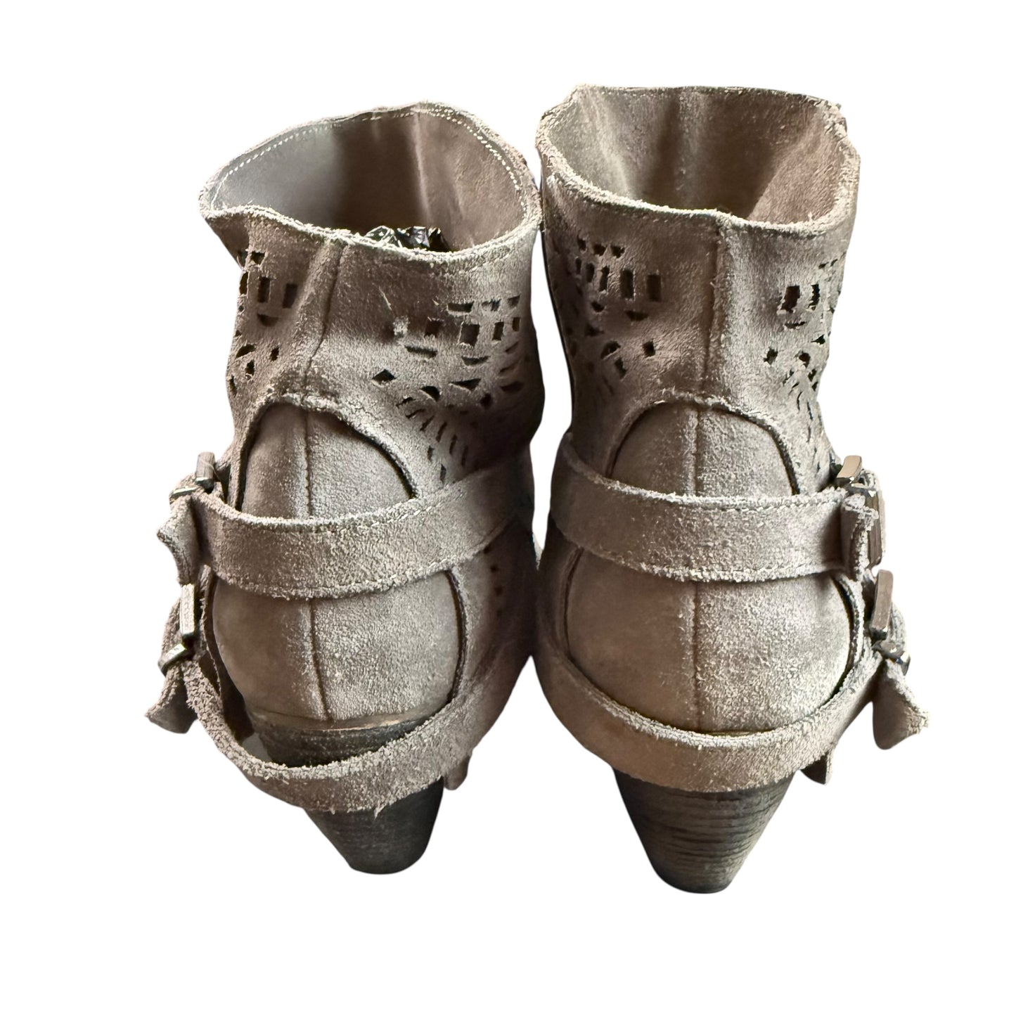 NAUGHTY MONKEY LYRICS BOOTIES GRAY LASER CUT 241 SZ 8.5