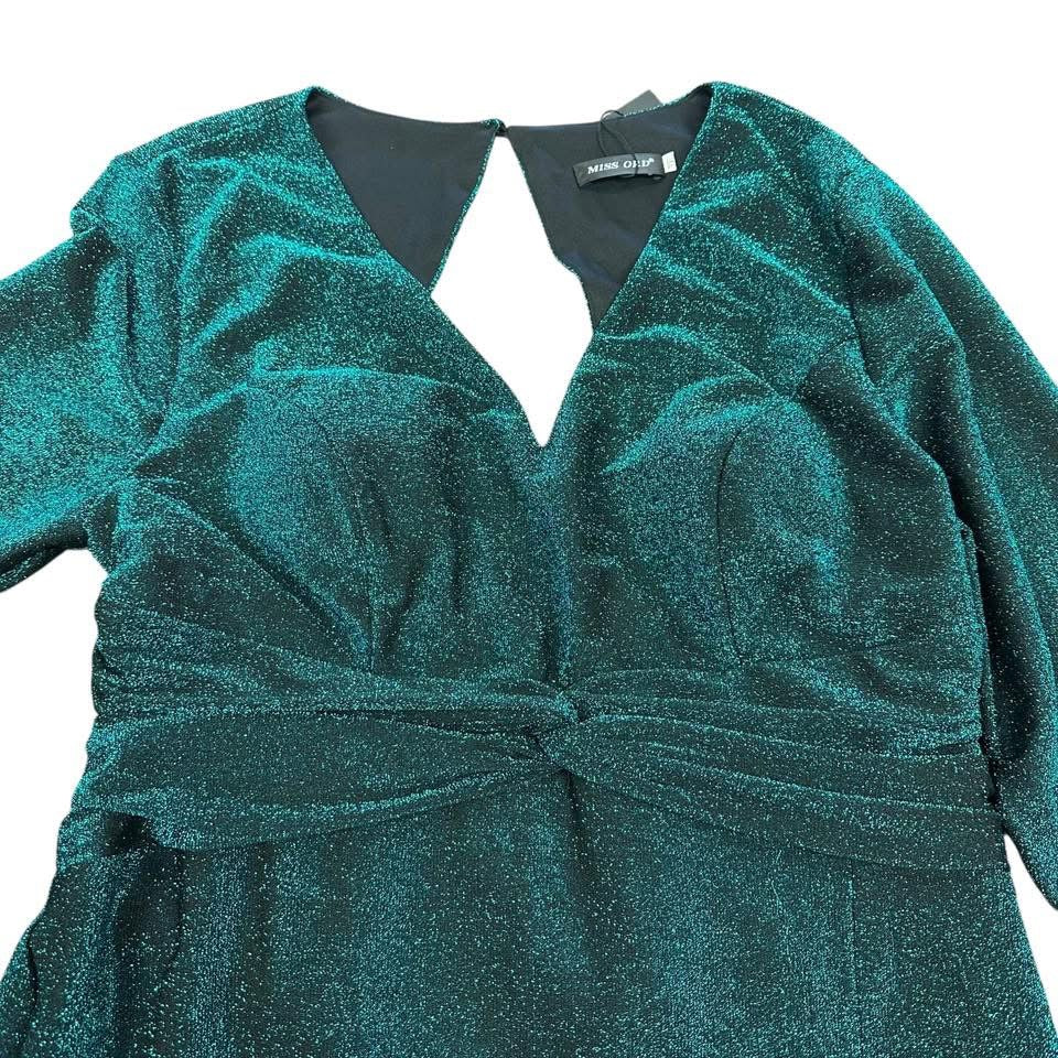 MISS ORD FORMAL JADE GREEN SHIMMER DRESS 62 NWT 3X