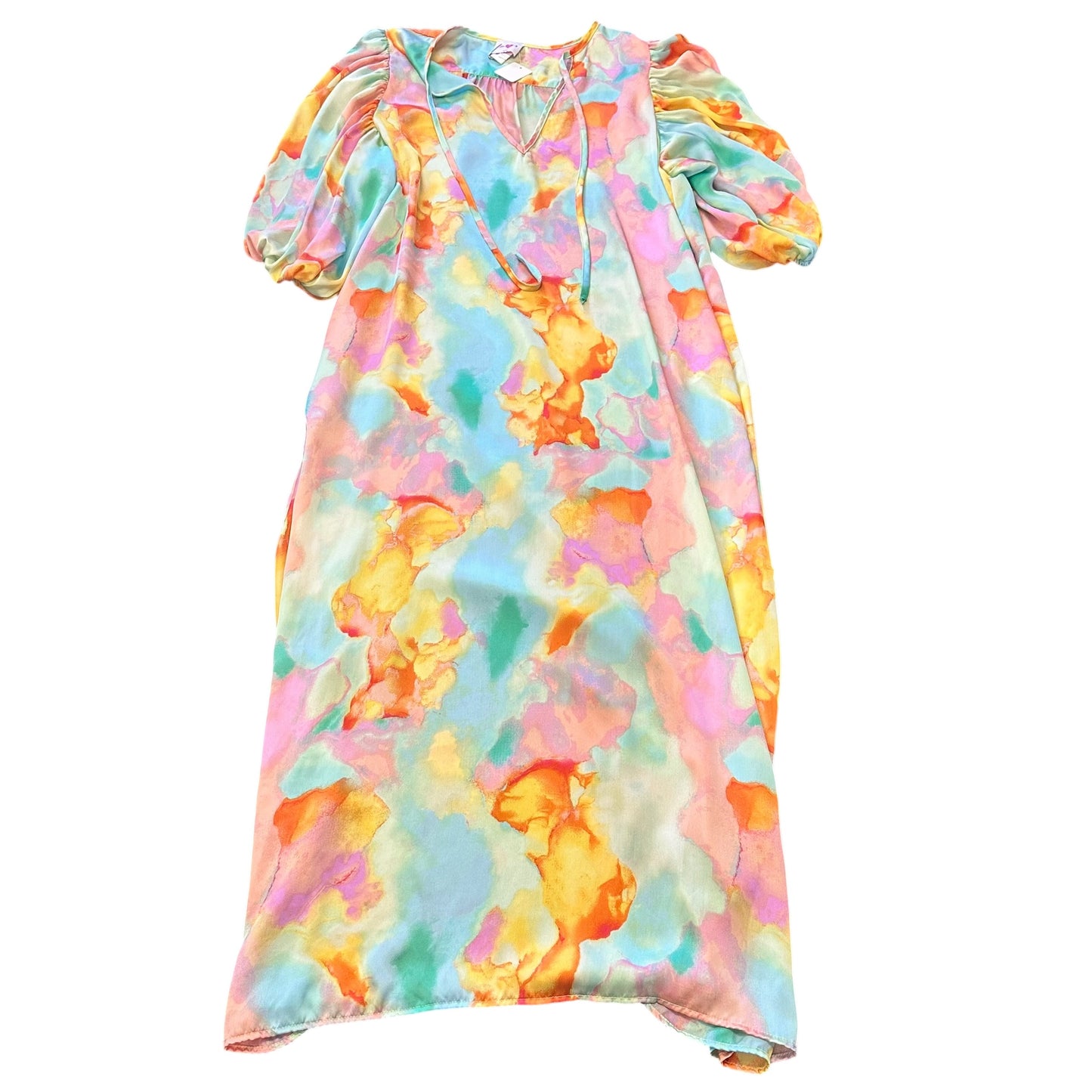 BUDDY LOVE WATERCOLOR MUTLTICOLOR SATIN DRESS 84 MEDIUM