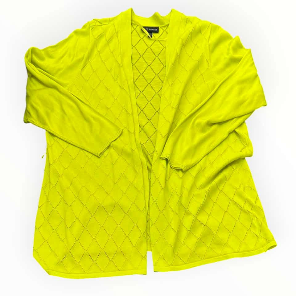 LANE BRYANT NEON GREEN KNIT OPEN CARDIGAN 292 Sz 26/28