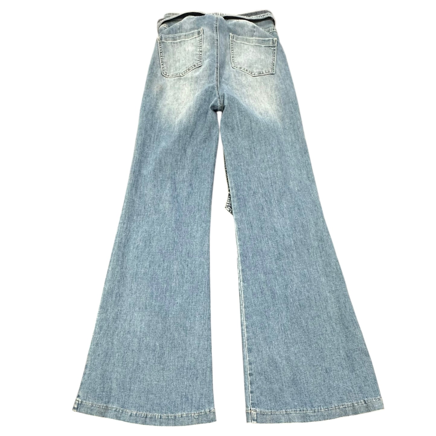 DENIM BY FLYING TOMATO BLUE DENIM JEANS HIGH WAISTED FLARES 7 LARGE