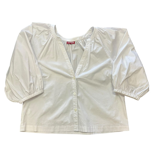 STAUD WHITE BLOUSE PUFF SLEEVES 249 MEDIUM