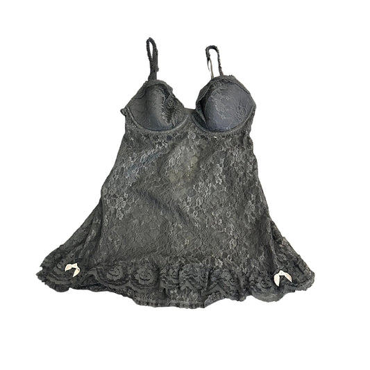 VICTORIA SECRET BLACK LACE NIGHTIE 158 SZ 34D