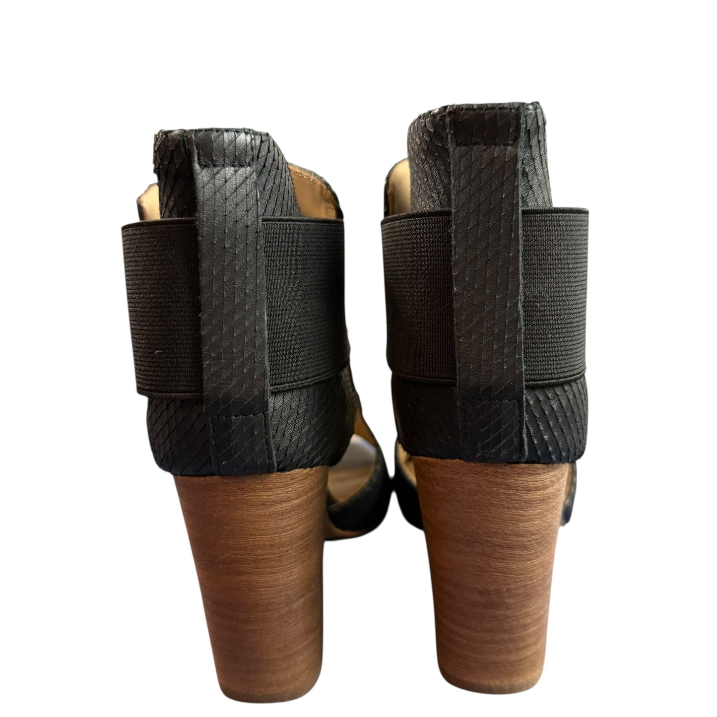 BOTKIER MADDY BLACK PEEP TOE BLOCK HEELS 26 NEW REFURBISHED SZ 10