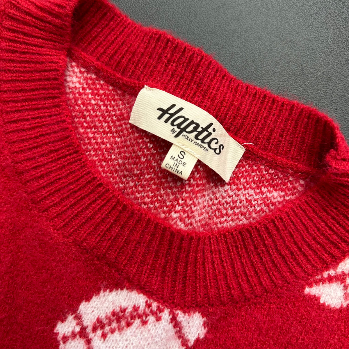 HAPTICS RED WHITE FOOTBALL SWEATER NWOT 296 SMALL