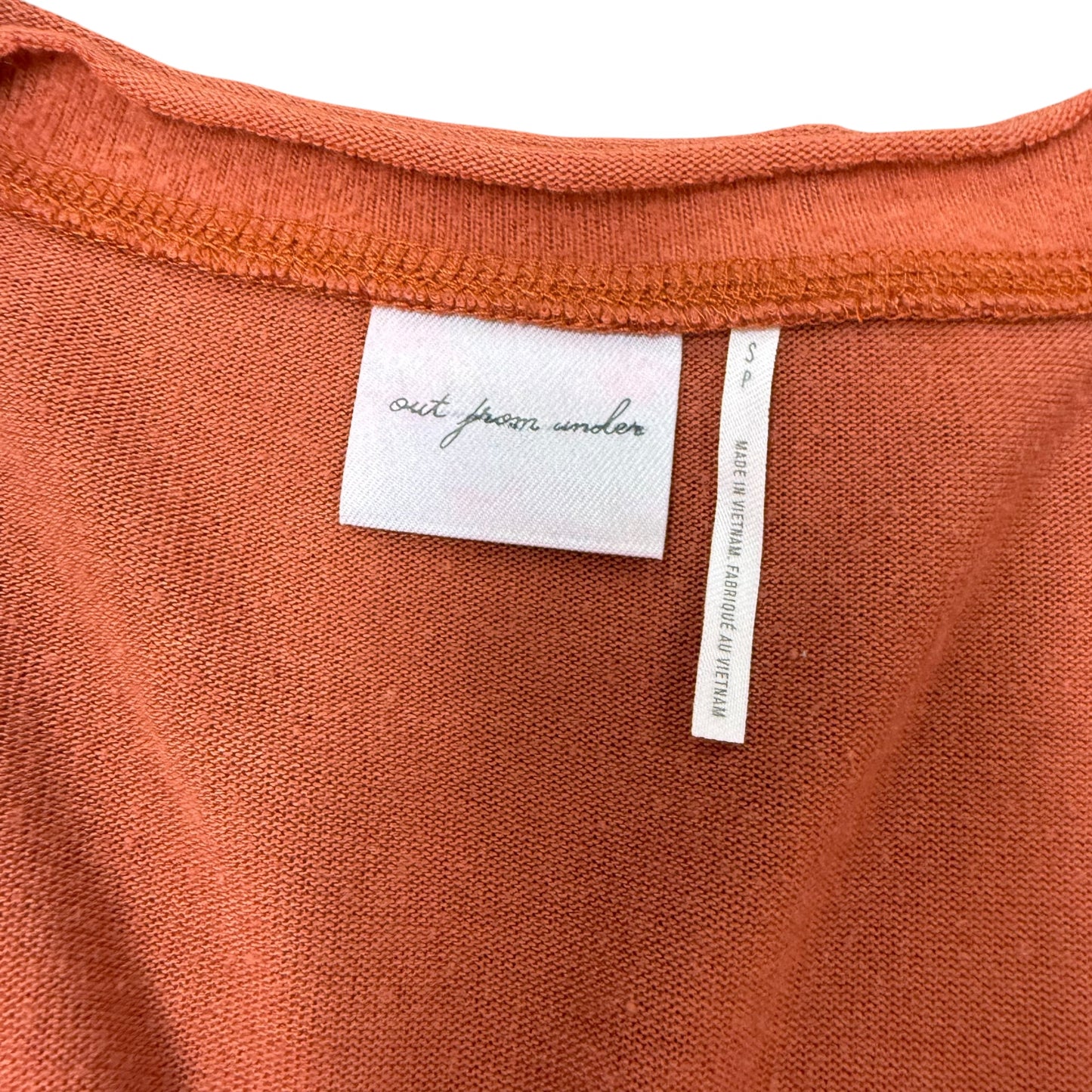 URBAN OUTFITTERS OUT FROM UNDER BOUNCHPLUSH CHLOE BUTTON UP TOP BURNT ORANGE 64 SMALL