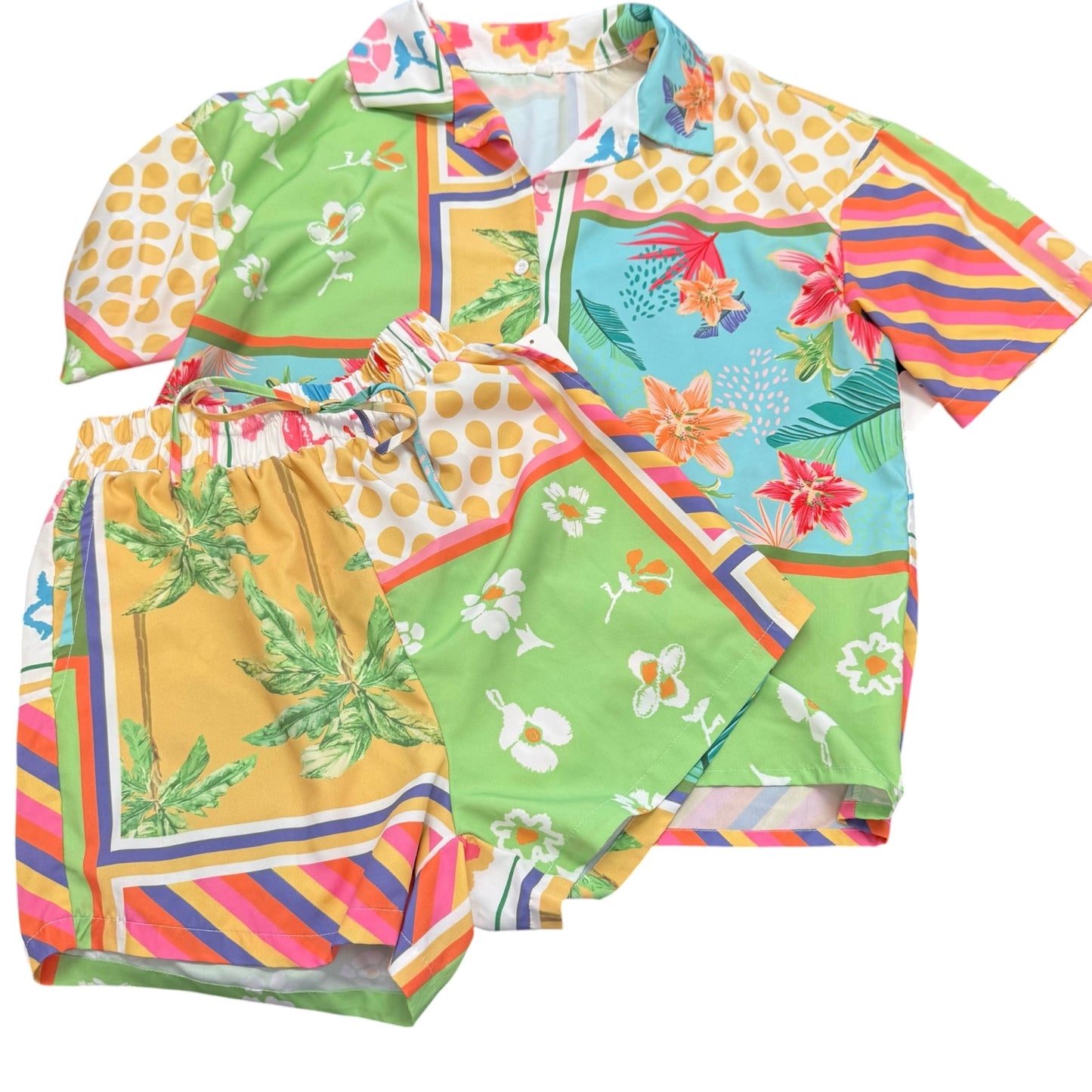 TROPICAL 2 PC SHORTS SET 84 MEDIUM