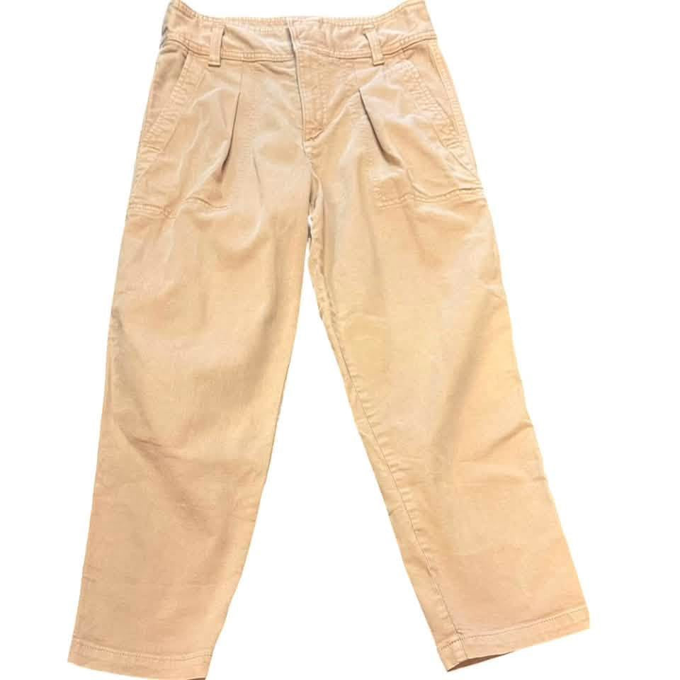 LOFT TAN DENIM JEANS HIGH WAISTED TAPERED PLEATED 200 SZ 2