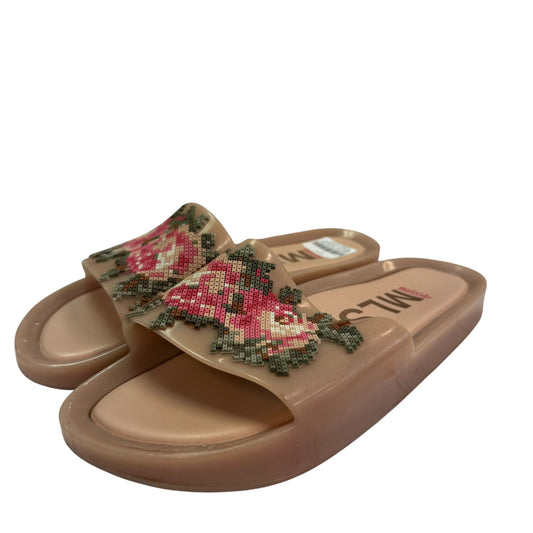 MLSA ANTHROPOLOGIE BEIGE JELLY SANDALS FLORAL 100 SZ 9