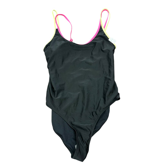 NOBO MULTI STRAP ONE PIECE BLACK SWIMSUIT PINK YELLOW 100 LARGE