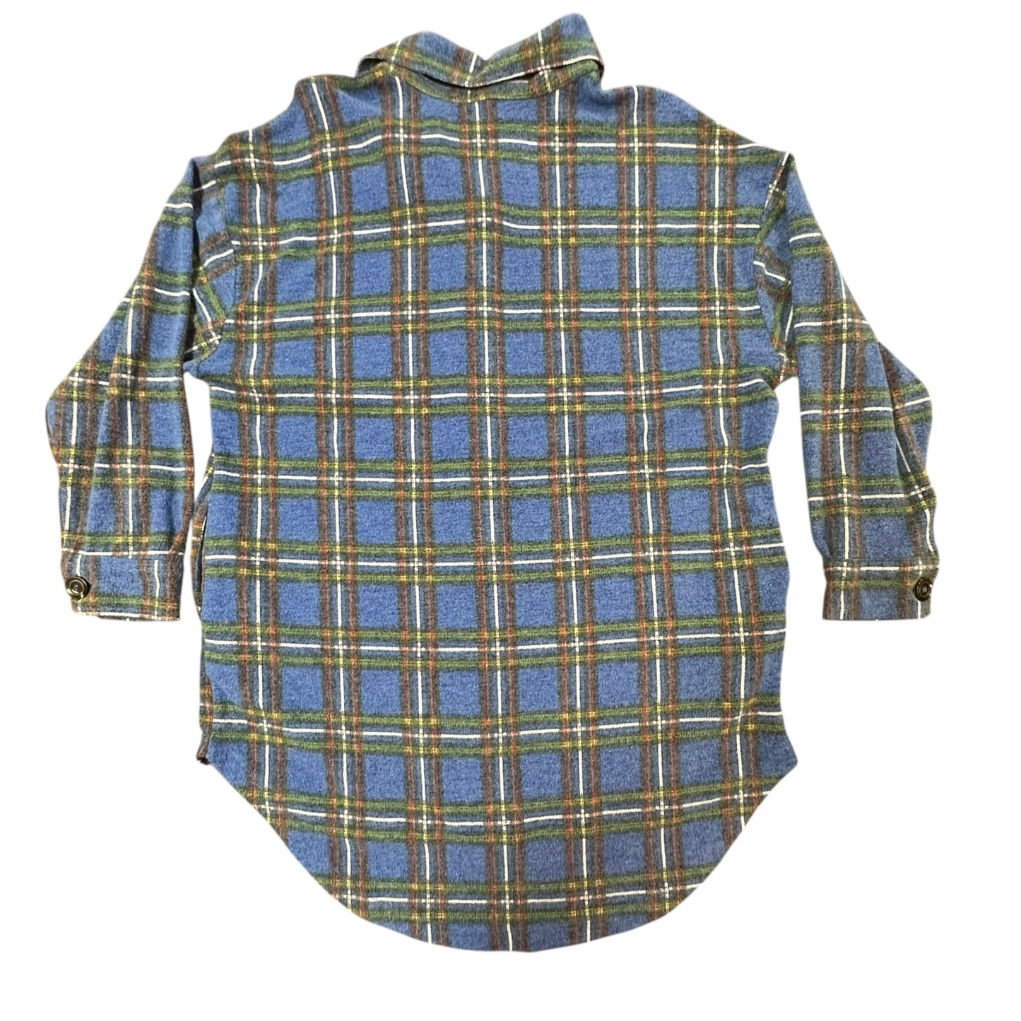 ZENANA BLUE PLAID SHACKET 100 MEDIUM