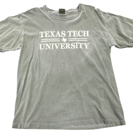 COMFORT COLORS GREEN TEXAS TECH TSHIRT 100 LARGE *CRACKING